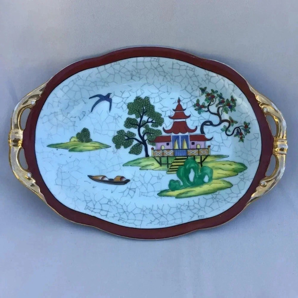 Noritake Morimura Pagoda Hand painted Dish - Picture 1 of 7